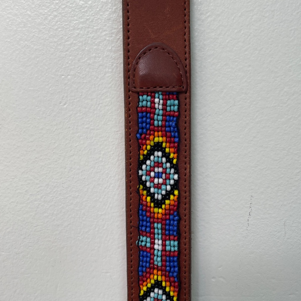 Beaded Leather Belt Colorful - Picture 4 of 5